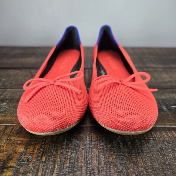 NEW Rothys The Ballet Flat Bow Womens 5 Flats Slip On Ballet Shoes Red - Picture 3 of 11